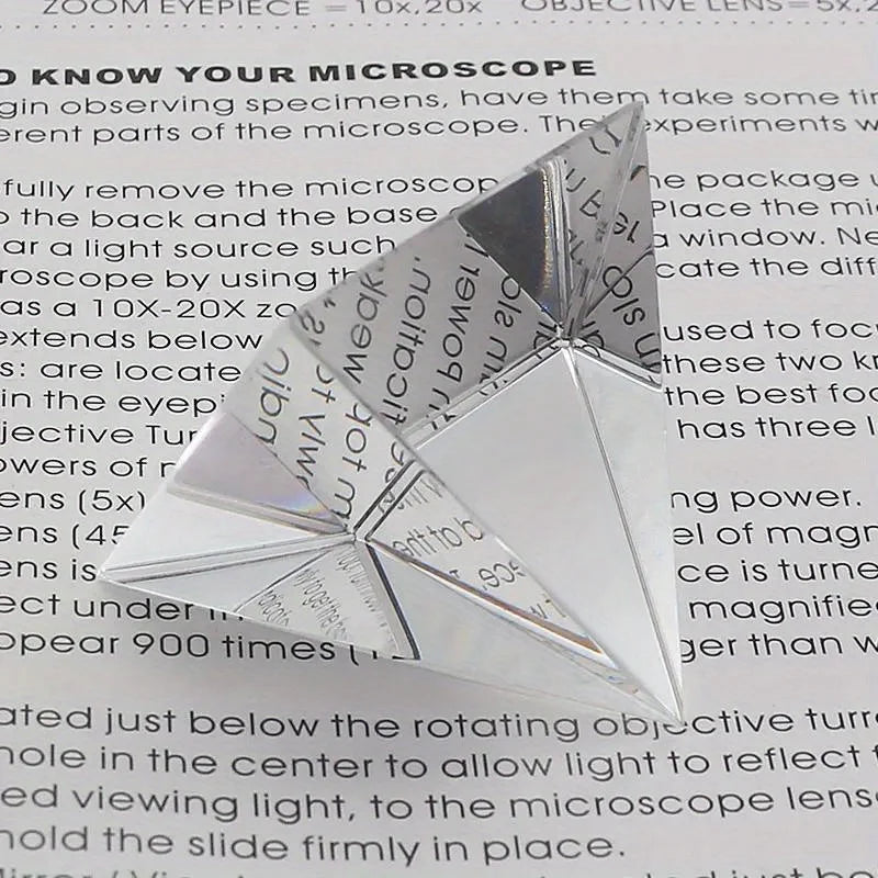 Prism Optical Glass Crystal Pyramid 40Mm Side Length Rectangular Pyramid Polyhedral Popularization of Science Studying
