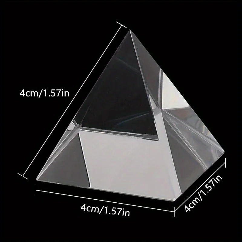 Prism Optical Glass Crystal Pyramid 40Mm Side Length Rectangular Pyramid Polyhedral Popularization of Science Studying