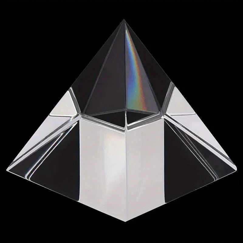 Prism Optical Glass Crystal Pyramid 40Mm Side Length Rectangular Pyramid Polyhedral Popularization of Science Studying