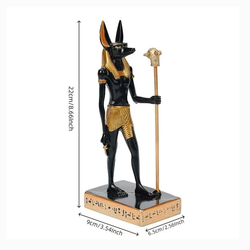 Anubis Mummy Statue Ancient Egyptian God of Afterlife Sculpture Figurine Mysterious Underworld Guardian Decor for Home Office