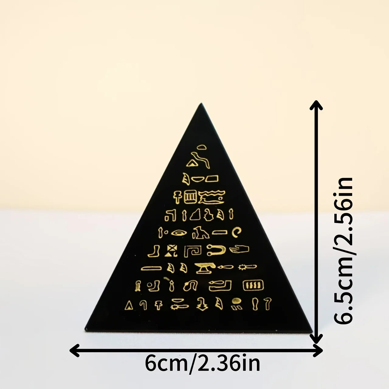 Ancient Egyptian Hieroglyph Crystal Pyramid Ornament Historical Culture Inspired Decor for Collection Gift Glass Home Ornament