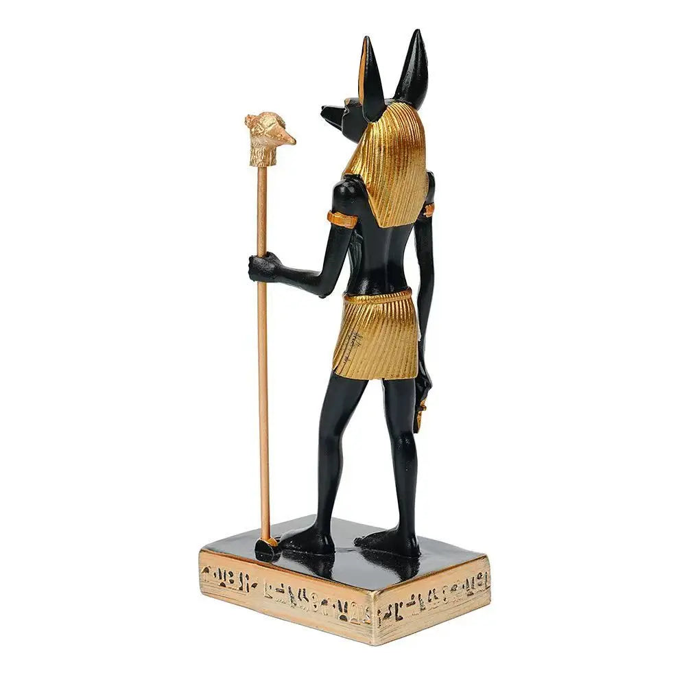 Anubis Mummy Statue Ancient Egyptian God of Afterlife Sculpture Figurine Mysterious Underworld Guardian Decor for Home Office