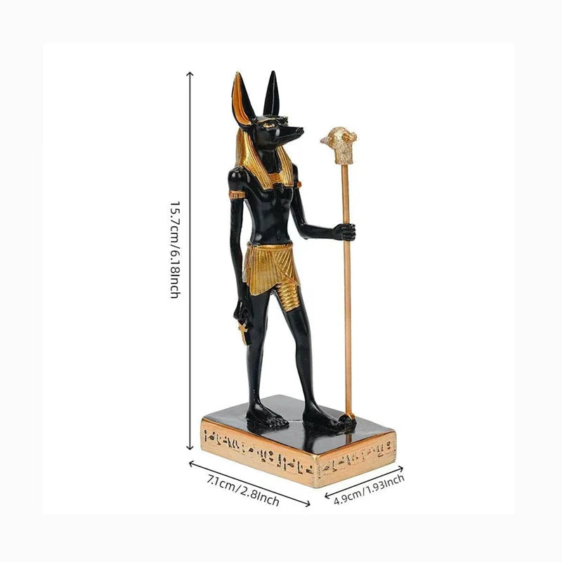 Anubis Mummy Statue Ancient Egyptian God of Afterlife Sculpture Figurine Mysterious Underworld Guardian Decor for Home Office