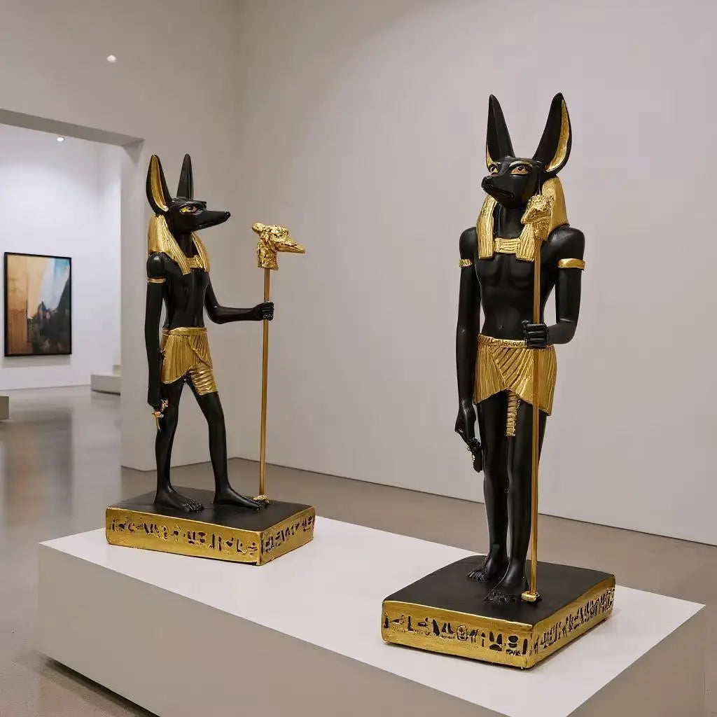Anubis Mummy Statue Ancient Egyptian God of Afterlife Sculpture Figurine Mysterious Underworld Guardian Decor for Home Office