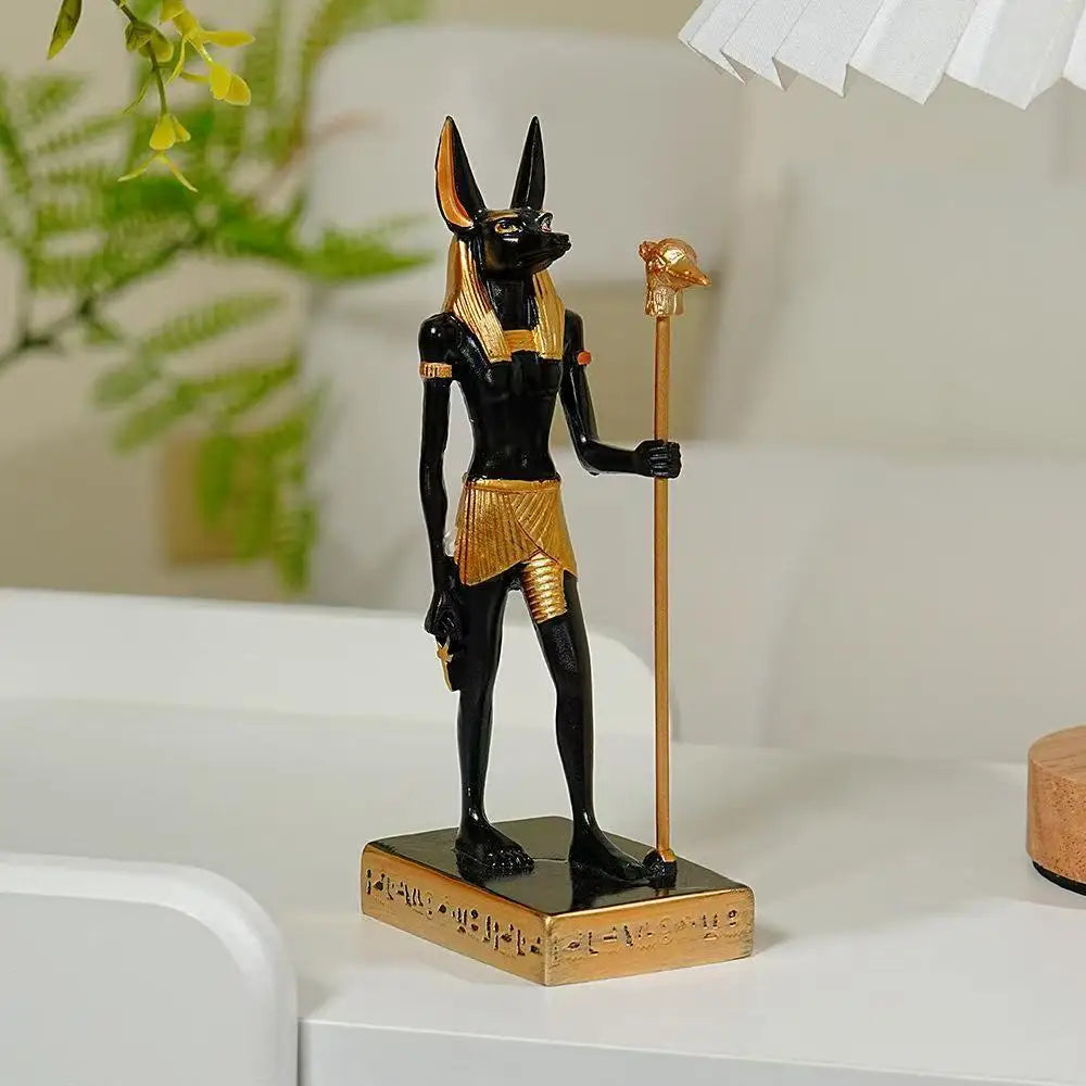 Anubis Mummy Statue Ancient Egyptian God of Afterlife Sculpture Figurine Mysterious Underworld Guardian Decor for Home Office