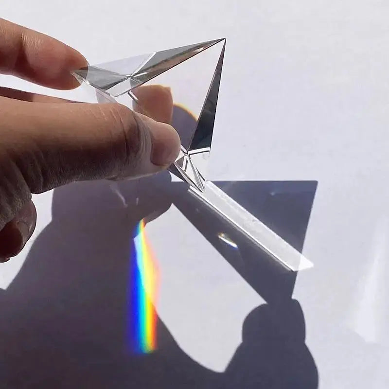 Prism Optical Glass Crystal Pyramid 40Mm Side Length Rectangular Pyramid Polyhedral Popularization of Science Studying