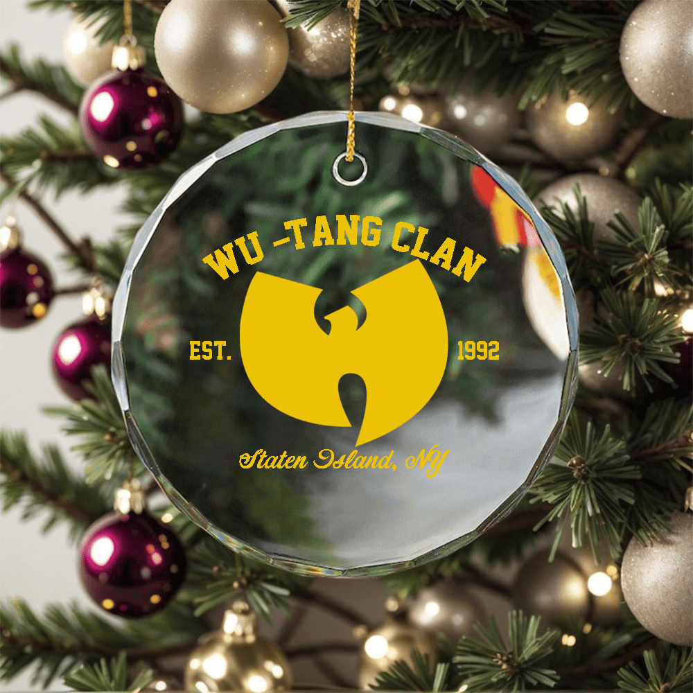 Wu-Tang Clan Glass Ornament, 1992 New York Hip Hop Fan Collectible, Crystal Glass Ornament